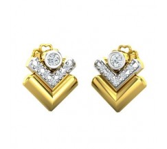 Natural Diamond Earrings 0.13 CT / 5.97 gm Gold