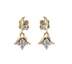 Natural Diamond Earrings  0.220 CT / 4.06 gm gold