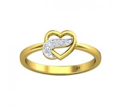 Natural Diamond Heart Ring 0.05 CT / 1.70 gm Gold