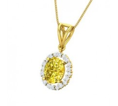 Natural Diamond & Gemstone Pendant 2.93 CT / 2.78 gm Gold