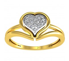 Natural Diamond Heart Ring 0.07 CT / 2.50 gm Gold