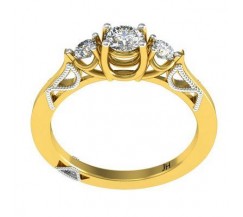 Natural Diamond Ring 0.35 CT / 2.50 gm Gold