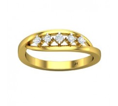 0.13 CT Stylish Natural Diamond Ring in 2.60gm Hallmarked Gold