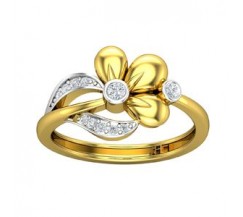 Natural Diamond Ring 0.15 CT / 2.75 gm Gold