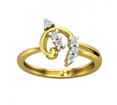 Natural Diamond Ring 0.18 CT / 2.55 gm Gold