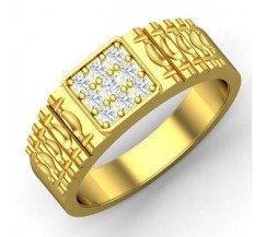 Natural Diamond Ring for Men 0.42 CT / 8.85 gm Gold
