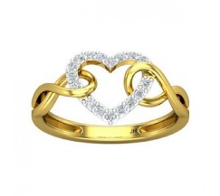 Natural Diamond Heart Ring 0.20 CT / 2.65 gm Gold