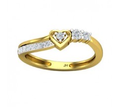 Natural Diamond Heart Ring 0.24 CT / 2.40 gm Gold