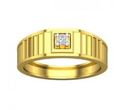 Natural Diamond Ring for Men 0.07 CT / 8.90 gm Gold