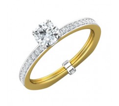 PreSet Natural Solitaire Diamond Ring 0.69 CT / 3.20 gm Gold