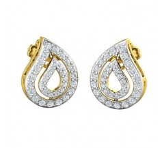 Natural Diamond Earrings 0.42 CT / 3.00 gm Gold