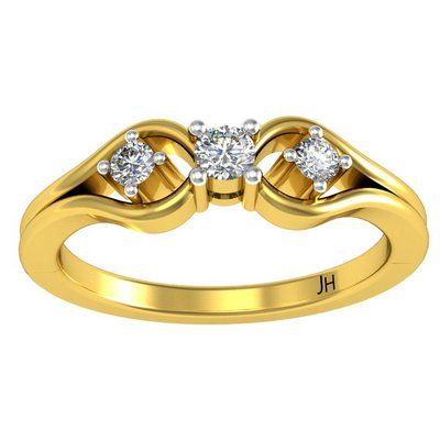 Eye-Catching Three Stone 22KT Gold Ring