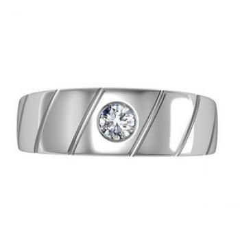 0.50ct Off-Centered Green Diamond Men's Pinky Solitaire Wedding Ring