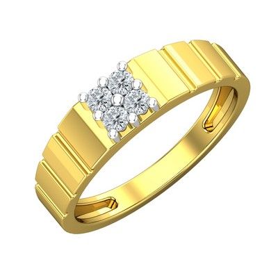 Natural Diamond Ring for Men 0.24 CT 